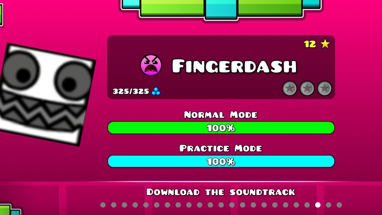 (🤍) играю в Geometry Dash в уровень Fingerdash/ketin Games