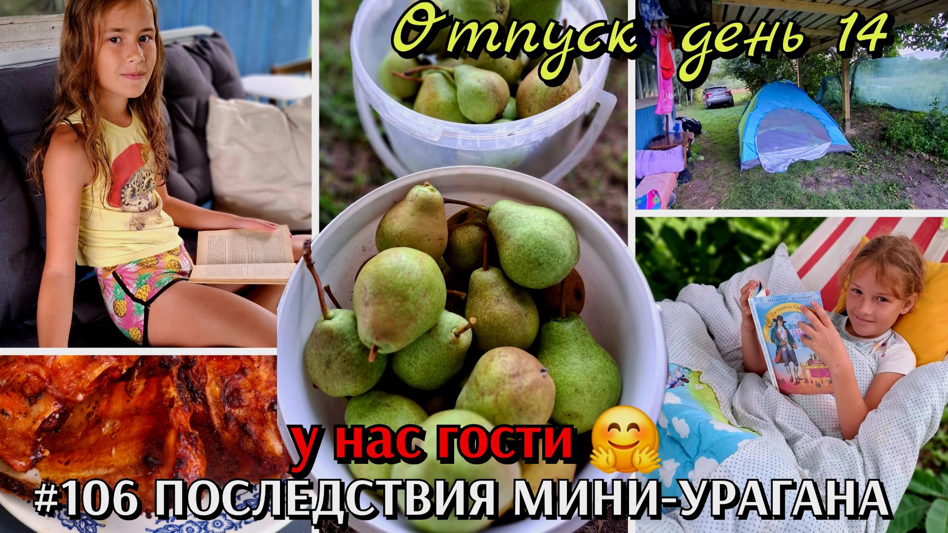 #106 ОТПУСК день 14 / последствия мини-урагана / походники в гостях #деревенскаяжизнь #дача