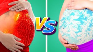 ГОРЯЧАЯ VS ХОЛОДНАЯ БЕРЕМЕННАЯ! Челлендж КРАСНЫЙ vs СИНИЙ! Ситуации С Беременными