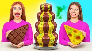 Шоколадный фонтан Фондю Челлендж #Смешные кулинарные челленджи