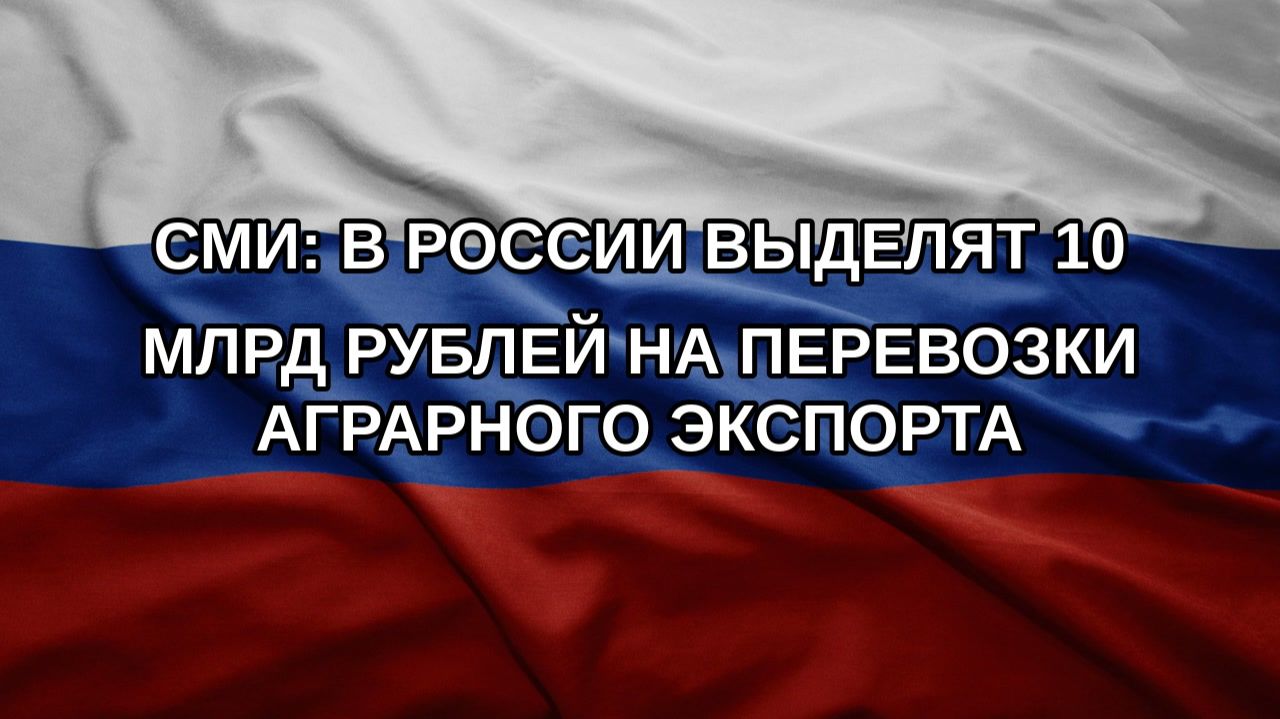 СМИ: в России выделят 10 млрд рублей на перевозки аграрного экспорта