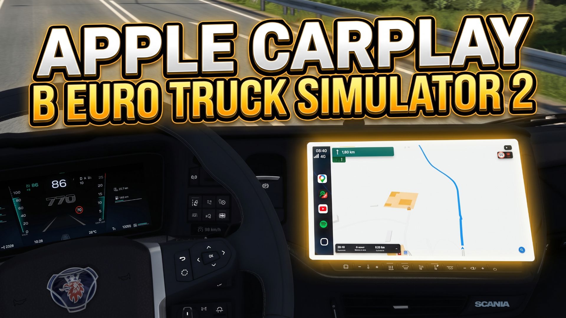 APPLE CARPLAY В ETS 2 | RoadBoard |ОБЗОР