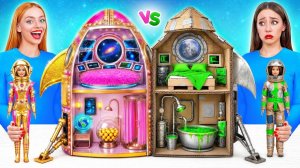 Мы строим удивительный кукольный дом. Испытание Rich vs Broke #Крутые креативные лайфхаки от Su