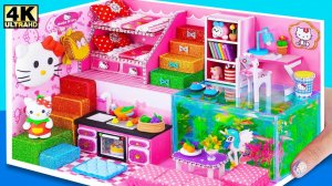 (ЛЕГКО) Как сделать милый домик Hello Kitty своими руками из картона ❤️ Миниатюрный картонный д