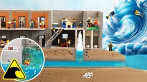 Эксперимент с прорывом дамбы цунами — побег с острова-тюрьмы LEGO — разрушение волновой машиной