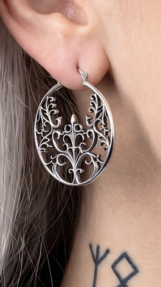 Массивные серьги-конго «Мальтийская вязь» от StarfallShop