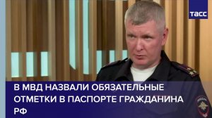 В МВД назвали ТАСС обязательные отметки в паспорте гражданина РФ