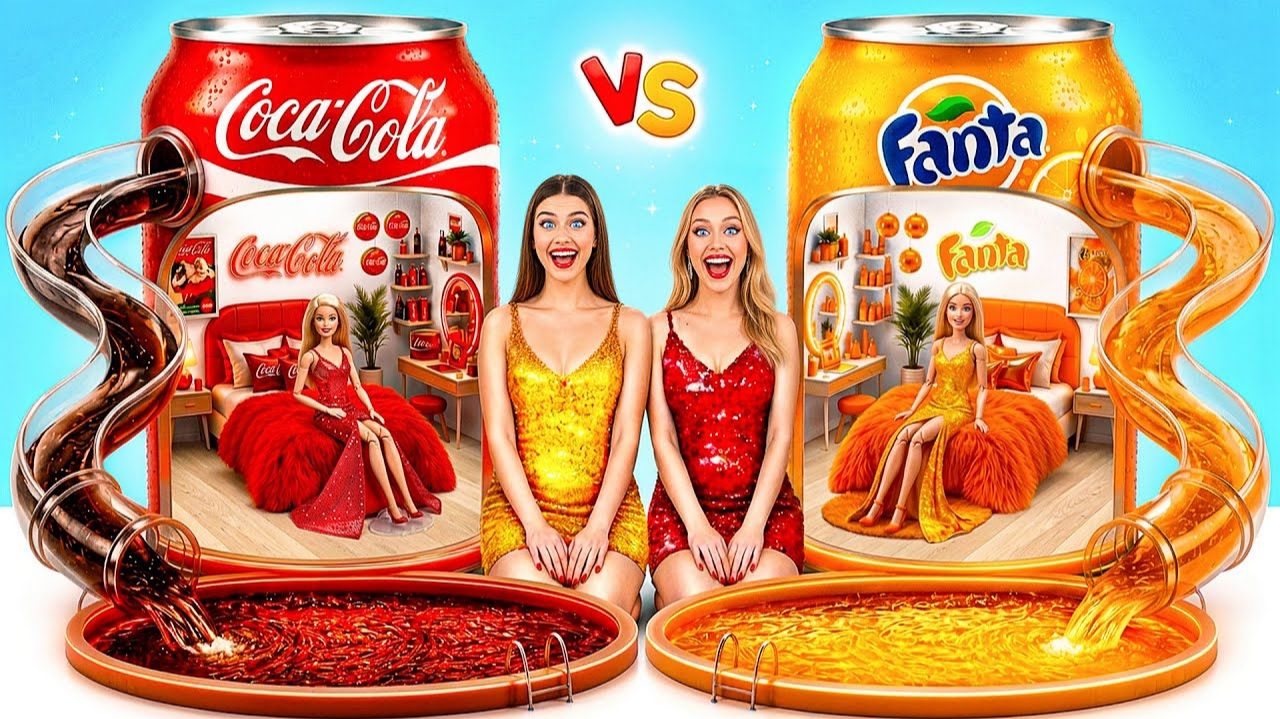 Строим Удивительный Кукольный Домик Кока-Кола Vs Фанта # Креативные Лайфхаки Для Декора