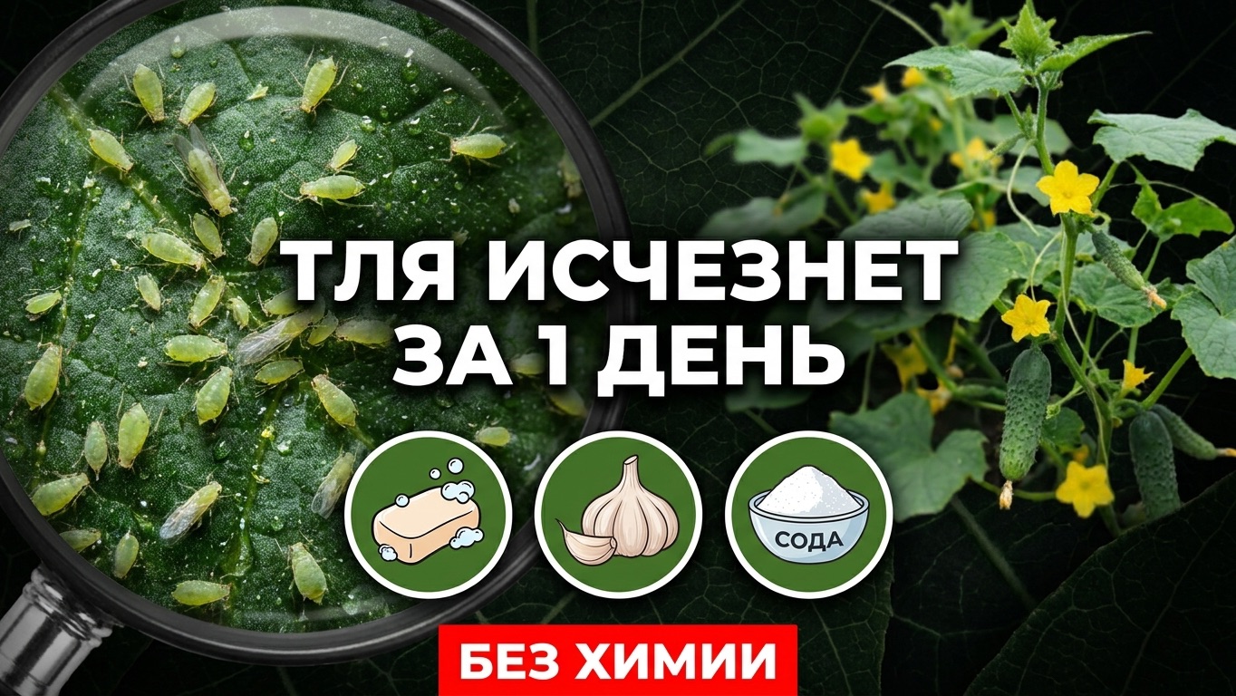 Тля на огурцах: как избавиться за 1 день без химии (3 средства)