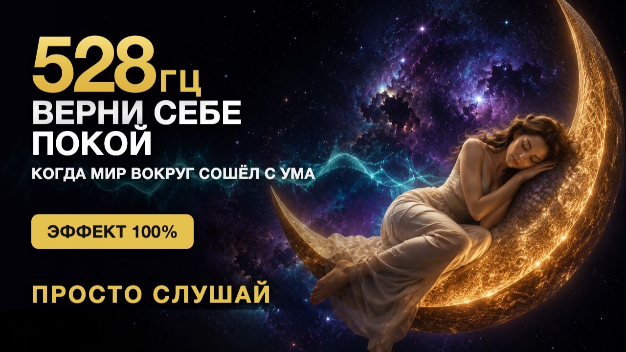 Просто Слушай! 🌙 528 Гц Вернут Тебе Покой, Когда Мир Сошёл с Ума • Забирает Негатив и Стресс
