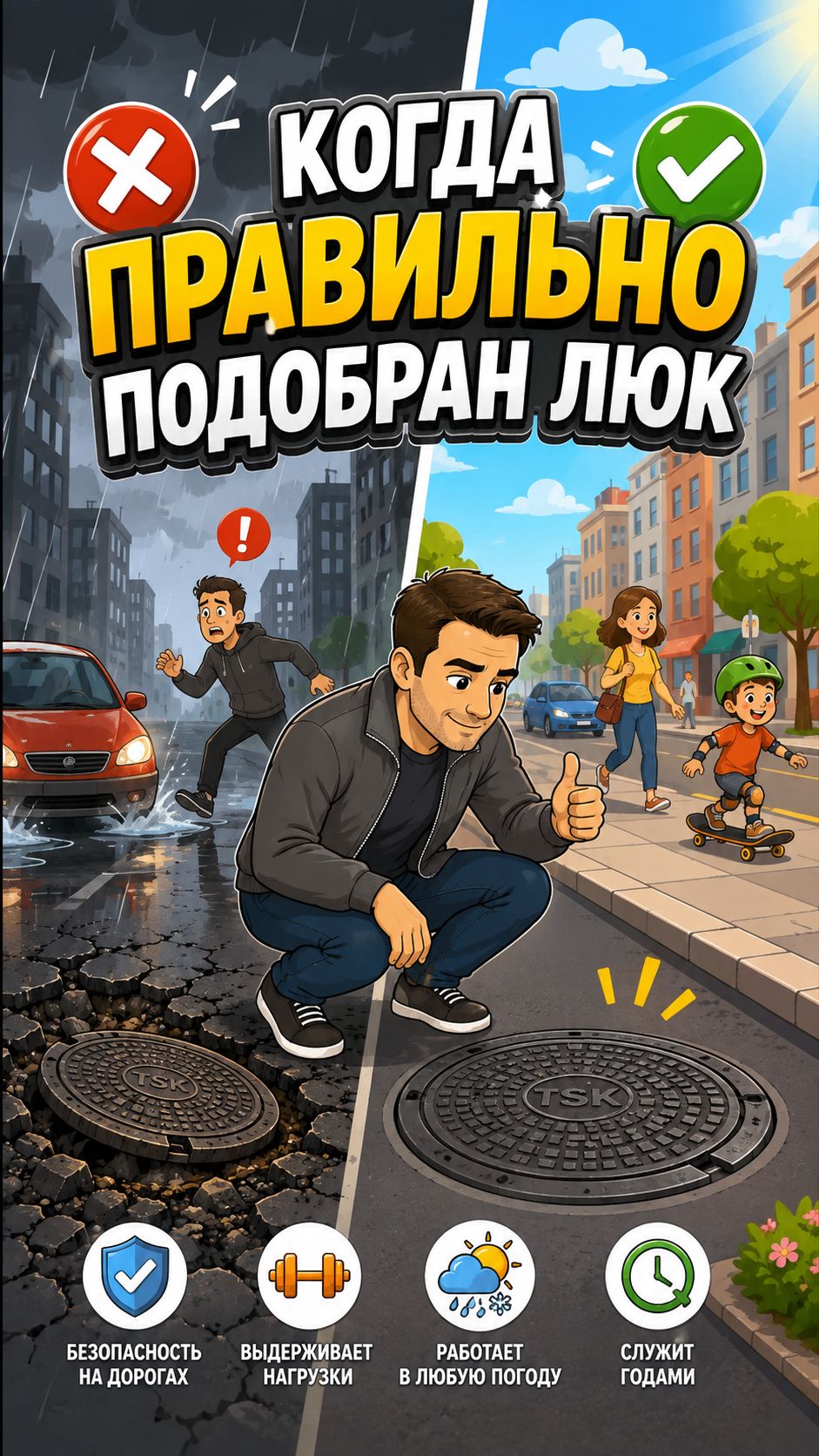 Когда правильно подобран люк!