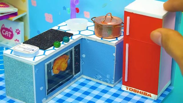 Миниатюрная комната Хомяк своими руками 2 этажа ~ Кухня, спальня, гостиная, туалет №27