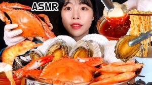 Мукбанг - морепродукты и краб и креветки - морская подача