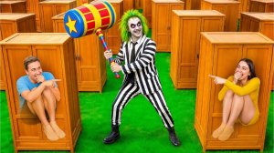 Экстремальные прятки Челлендж с Битлджус # Сумасшедшие Идеи для Пранков