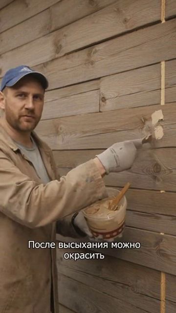 Затирание швов на брусе