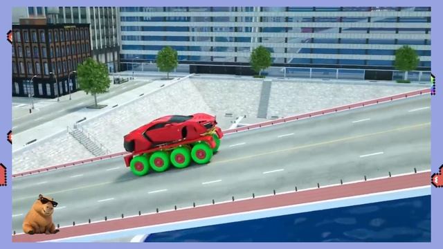 Машинки. Кто перепрыгнет мост?