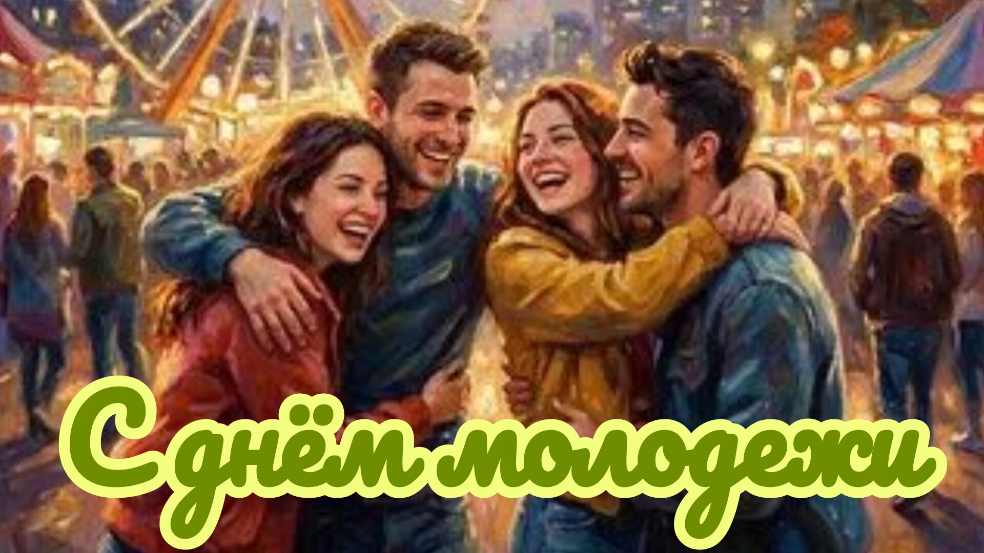 С днём молодежи. Шикарная музыкальная открытка.