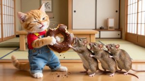 🐱🍩 Мама-кошка покупает котенку пончик… Но мыши все портят!🐭😱