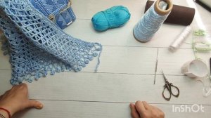 🧶Косынка, обзор готовой косынки с пайетками 🧶#обзор #вязание