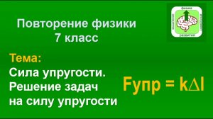 Физика. Повторение 7 класса. Сила упругости. Решение задач.