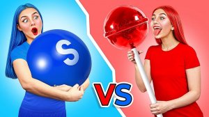Красная еда vs Синяя еда Челлендж # Смешные Моменты с