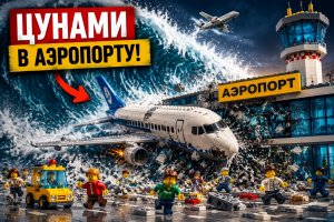 Аэропорт Lego City против цунами: прорыв дамбы и крушение самолёта