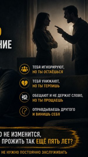 Почему ты терпишь плохое отношение к себе