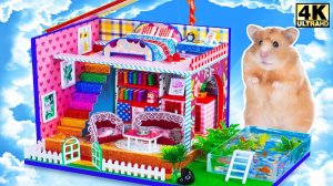 Миниатюрный картонный домик своими руками №32 💝Потрясающий красивый бассейн и современный двухэ