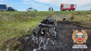 В Баймакском районе Башкортостана иномарка перевернулась и загорелась: погиб пассажир