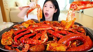 Мукбанг - морепродукты и краб - морской стол