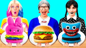 Кулинарный Челлендж# Уэнсдей Против Бабушки # Удивительные Кухонные Рецепты от DaZaZa Challenge