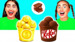Челлендж Золотая еда vs. Настоящая еда # Смешные Моменты от Ideas4Fun Challenge