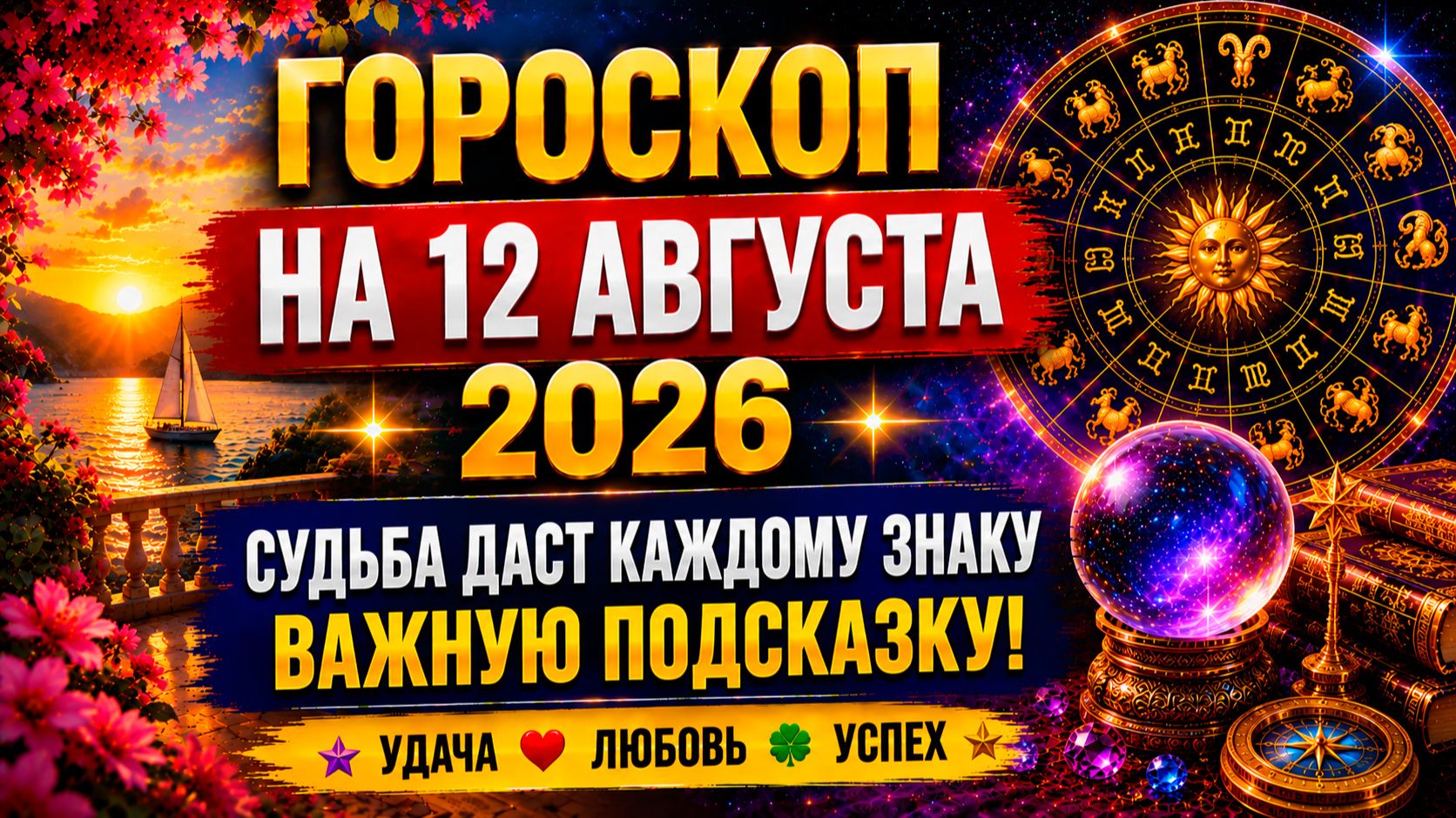 Гороскоп на 12 августа 2026 🔮 Судьба даст каждому знаку важную подсказку!
