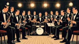 Танцевальный биг - бэнд Jazz .1940-е годы в кафе Swing Radio