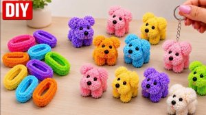 ЛЕГКО и БЫСТРО! Милая собачка-брелок из резинки для волос 🐶 Выкройка не нужна! 🤗