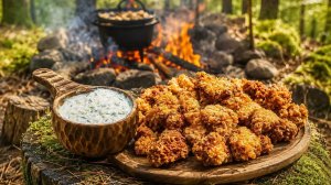 Хрустящие куриные кусочки на костре — объедение!