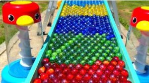 Трасса для шариков: красивые радужные шарики в движении! 🌈🎱✨