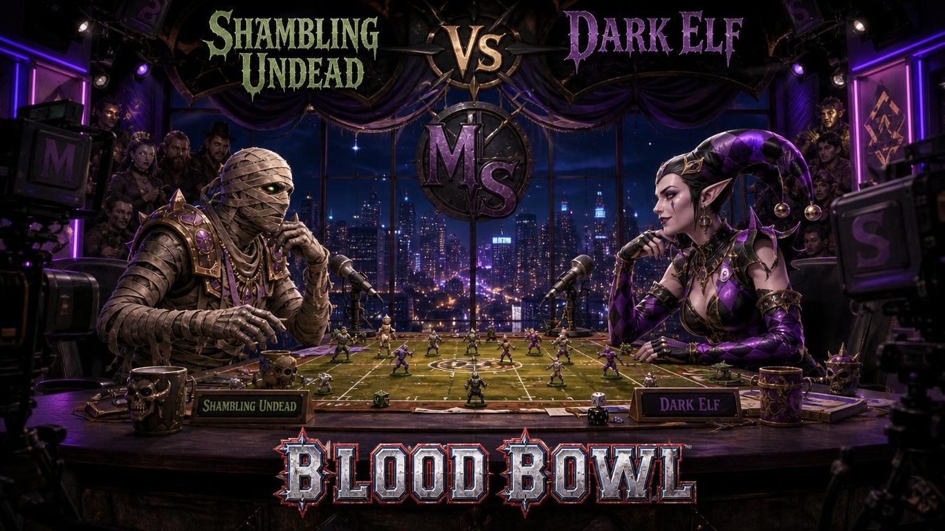 Blood Bowl Friendly Game. Dark Elf Vs Shambling Undead