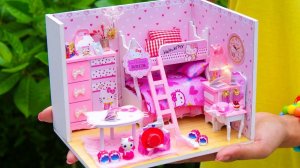 Миниатюрная комната кукольного домика Hello Kitty своими руками