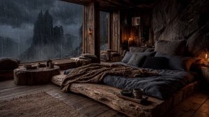 Звуки дождя в спальне у окна 🌧️ Уютная атмосфера для сна и глубокого расслабления