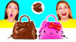 Челлендж. Шоколадная Еда vs Настоящая еда # Удивительные Лайфхаки и Хитрости от TaTaRa Challeng