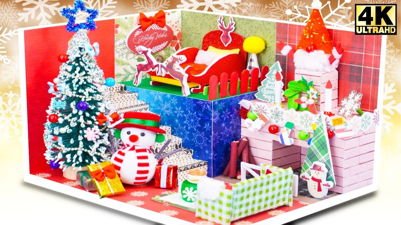 Миниатюрный картонный домик своими руками № 14 💝Постройте мини-домик для встречи Рождества со с