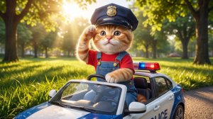 👮♂️🐱 Рыжий котенок мечтает стать полицейским — мамина любовь воплощает это в реальность 💙🚓