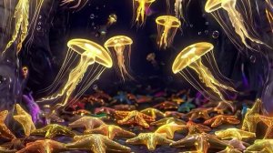 Подводные приключение для детского кафе на три экрана.