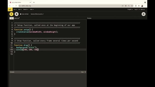 006. Using The P5js Web Editor
