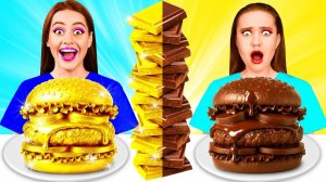 Челлендж. Шоколадная Еда vs Настоящая еда # Потрясающие Кулинарные Рецепты DaRaDa Challenge