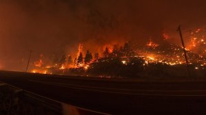 Шоссе в огне: лесные пожары в Канаде превратили трассу в ад