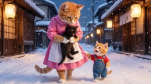 🐱❄️ Замерзший крик о помощи… Мама-кошка и котенок спасают брошенную кошку в снегу 💔➡️💖