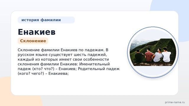 Исследуем происхождение и значение фамилии Енакиев: история и склонение по падежам
