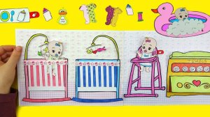 👶🍼🐤 КУКОЛЬНЫЙ ДОМИК ДЛЯ БУМАЖНЫХ КУКОЛ QUIET BOOK BABY CARE